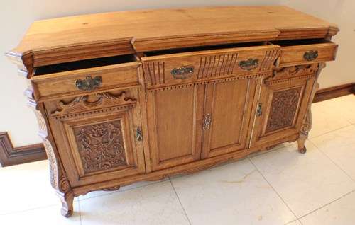 Antique side board - tiger maple circa 1860