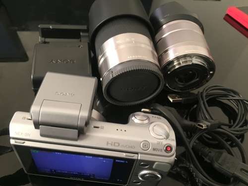 SONY NEX-5N|16.1MP | 18-55MM +55-210MM LENSES | HOODS|8 GB SD MEMORY CARD|CHARGER & BAG