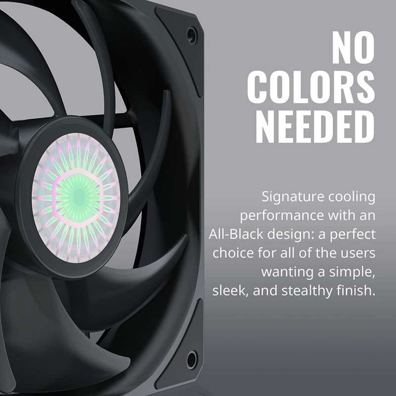 Cooler Master SickleFlow 120 V2 All-Black 120mm Square Frame Fan with Air Balance Curve(Second hand)