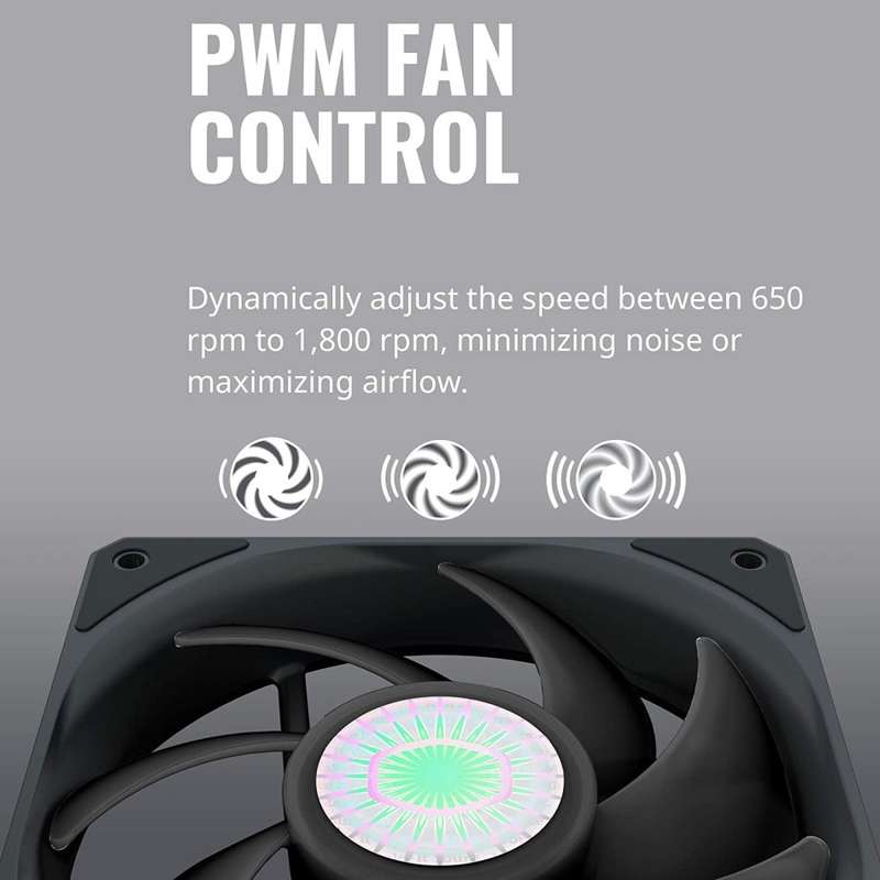 Cooler Master SickleFlow 120 V2 All-Black 120mm Square Frame Fan with Air Balance Curve(Second hand)