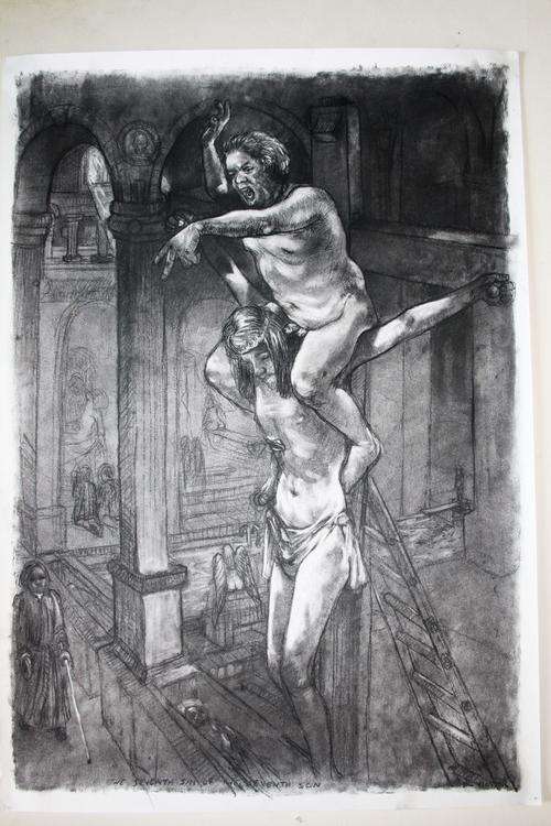 Original Diane Victor charcoal drawing