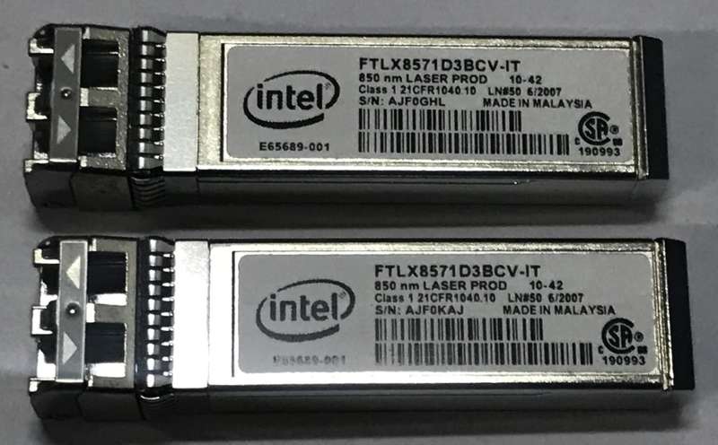 Intel X520-SR2 Dual Port - 10GbE SFP Half Height Low Profile PCIe-x8 Ethernet Adapter