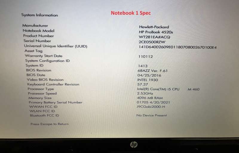 HP Probook 4520s Please READ