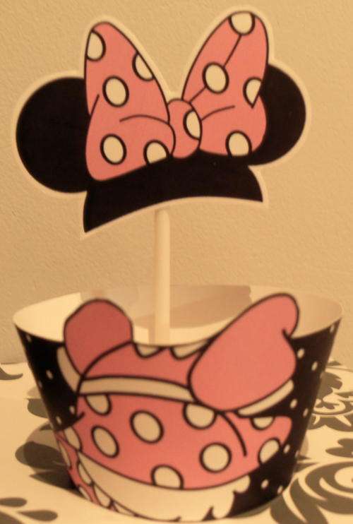Cupcake decor wrapper and topper - minnie mouse (8)