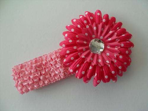 Baby Headband Pink Polka dot