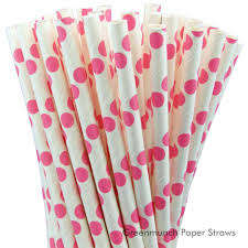 ***SALE*** Paper straws 25 - pink dot **special**