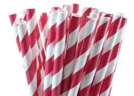 Paper straws 25 - blood red stripe