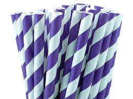 Paper straws 25 - purple stripe