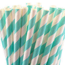 ***SALE*** Paper straws 25 - light blue stripe