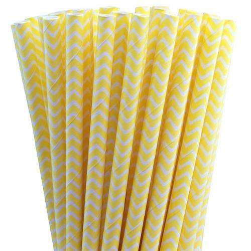 ***SALE*** Paper straws 25 - yellow chevron