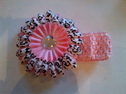 ***SALE*** Baby Headband Pink black cheetah