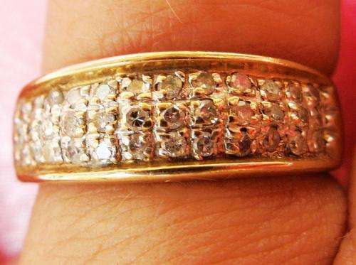 UK HALLMARKED 9CT GOLD .25 CARAT DIAMOND ETERNITY RING SIZE M