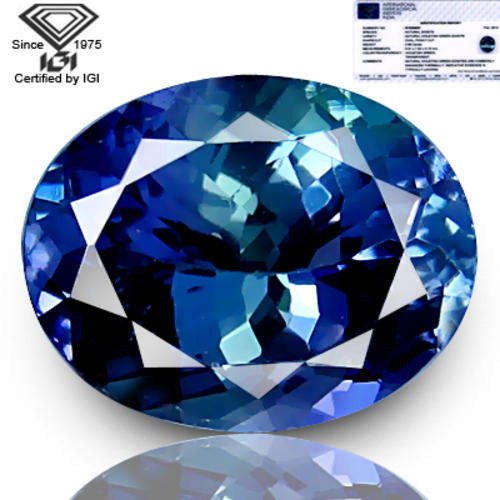 ***MONEY-BACK GUARANTEE***2.66 Ct IGI Certified AAA Dazzling Top Fire Unheated Violetish Tanzanite