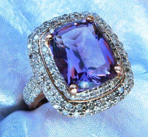***R38 900!!!*** 9CT ROSE GOLD 1 CARAT DIAMOND & 4 CARAT AMETHYST RING SIZE M