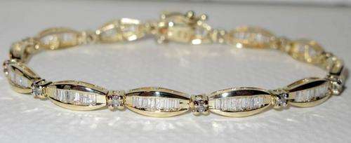 ***R86 240*** DIAMOND 3.4ct TENNIS BRACELET 14K YG BEAUTIFUL