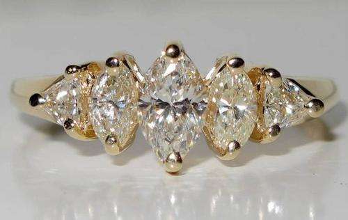 ***GORGEOUS AND VALUABLE!!!***DIAMOND 1.00ct VS 5 stones ANNIVERSARY BAND 14K YG NEW STUNNING