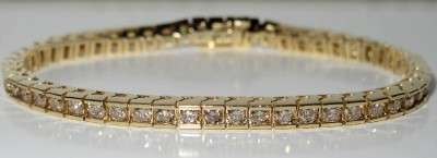 ***R110 000*** DIAMOND 6.50ct VS LIGHT CHAMPAGNE TENNIS BRACELET 14K YG QUALITY & NEW