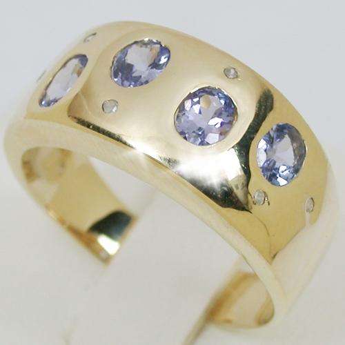 ***R26 400*** 1.34 CTS 14K SOLID YELLOW GOLD NATURAL AAA TANZANITE BAND DIAMOND RING
