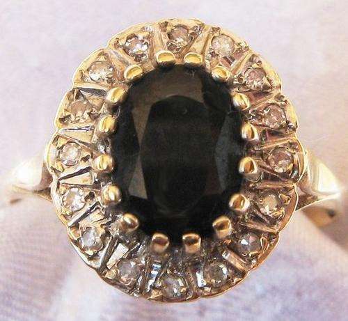 ***R20 960*** UK HALLMARKED 9CT YELLOW GOLD SAPPHIRE & DIAMOND RING SIZE O