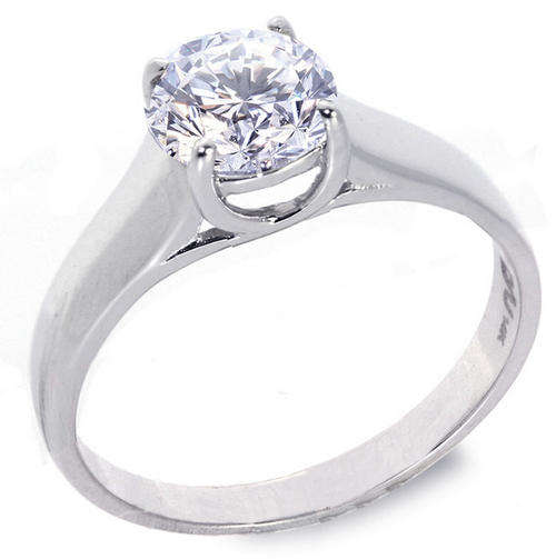 1.00 CT D/SI1 ROUND DIAMOND SOLITAIRE RING 14K W GOLD