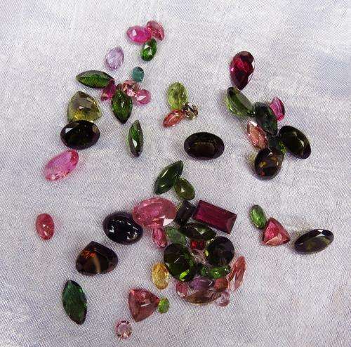 REAL!!! $4,000 30CT NATURAL MULTI-COLORED TOURMALINE LOOSE GEMSTONES MIXED CUTS!!
