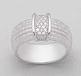 SOLID STERLING SILVER AND CZ RING
