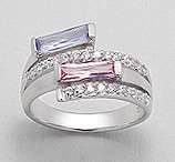 SOLID STERLING SILVER AND CZ RING