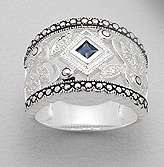 SOLID STERLING SILVER AND CZ RING