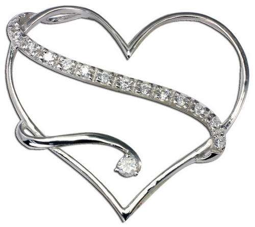 SOLID STERLING SILVER AND CZ PENDANT