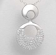 SOLID STERLING SILVER AND CZ PENDANT