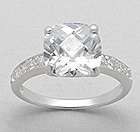 SOLID STERLING SILVER AND CZ RING