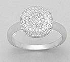 SOLID STERLING SILVER AND CZ RING