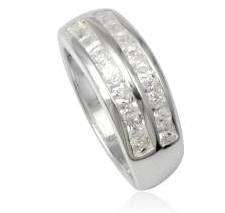 SOLID STERLING SILVER AND CZ RING