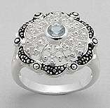 SOLID STERLING SILVER AND CZ RING