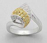SOLID STERLING SILVER AND CZ RING