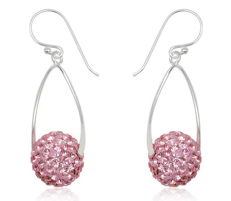 SOLID STERLING SILVER AND SWAROVSKI CRYSTAL EARRINGS