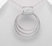 SOLID STERLING SILVER AND CZ PENDANT - LOOK OUT FOR THE MATCHING EARRINGS