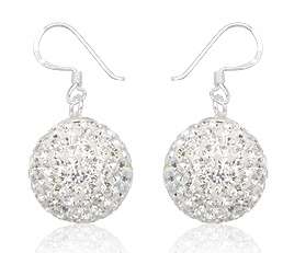 SOLID STERLING SILVER AND SWAROVSKI CRYSTAL EARRINGS