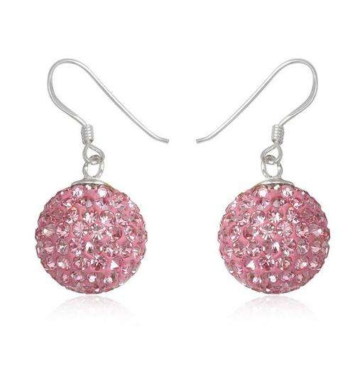 SOLID STERLING SILVER AND SWAROVSKI CRYSTAL EARRINGS