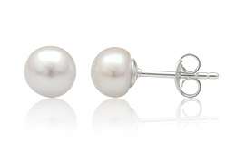 NATURAL SOLID SILVER AND PEARL EARRING