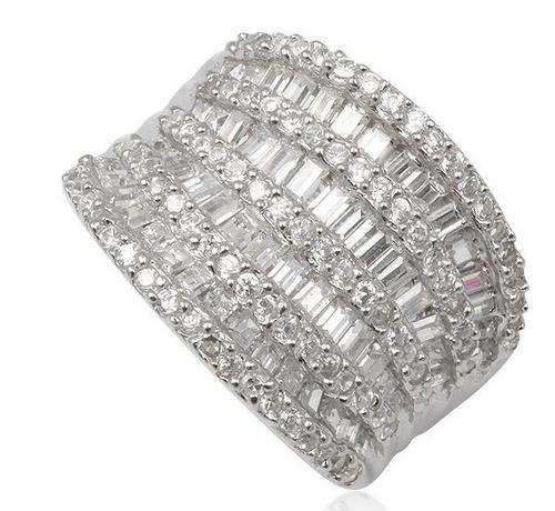 SOLID STERLING SILVER AND CZ RING