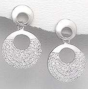 SOLID STERLING SILVER AND CZ EARRINGS
