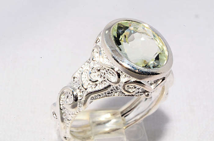 3.00CT SOLITAIRE NATURAL GREEN AMETHYST RING SIZE 9 SPECTACULAR WOW