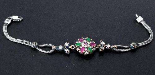 4.47cts TURKISH RED RUBY PEAR 925 SILVER CHRISTMAS GIFT BRACELET JEWELRY