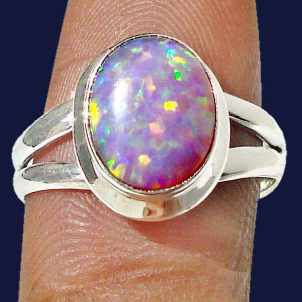2.87cts SWEET AUSTRALIAN PINK OPAL OVAL 925 STERLING SILVER RING size 6.5