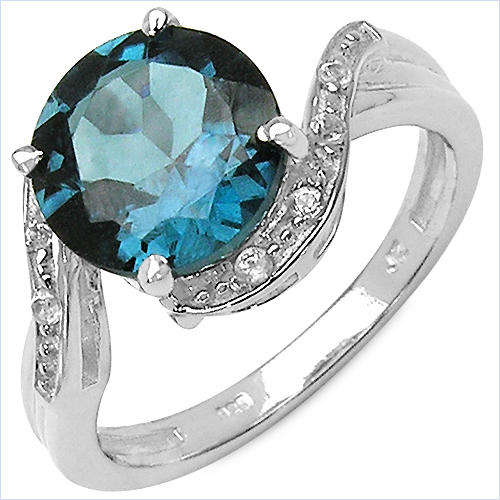 Real stones - London Topaz silver ring size 8