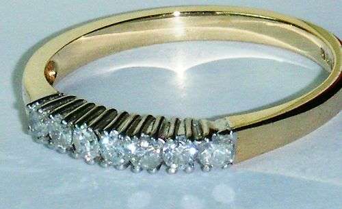 UK HALLMARKED 9CT GOLD .33 CARAT DIAMOND ETERNITY RING SIZE P