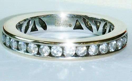 UK HALLMARKED 18CT WHITE GOLD 1.00CT DIAMOND FULL ETERNITY RING SIZE M