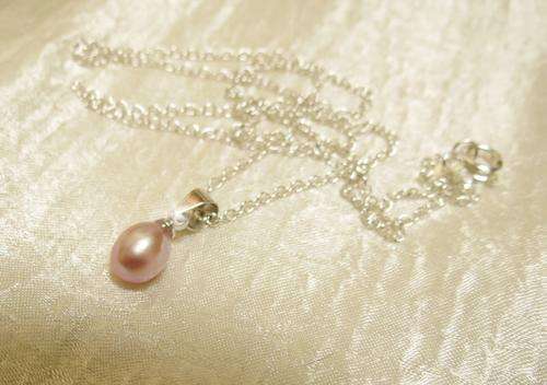 SOLID STERLING SILVER PEARL WITH CHAIN