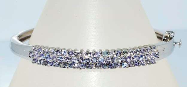 2.10Ct Natural Round Cut Tanzanite Bangle Gorgeous Color